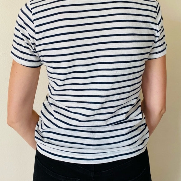 Madewell Striped V Neck Cotton Tee shirt size small FINAL PRICE! - Picture 3 of 11